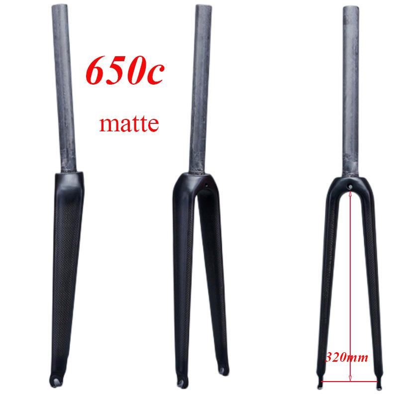 650C 700C Racing Road Bicycle Glossy Matt 3K Full Carbon Fibre Fork Track Fixed Gear Bike Front Fork