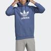 adidas Оригинальный трилистник с принтом логотипа, толстовка с капюшоном, пуловер с длинными рукавами, мужские топы, синий GN3460