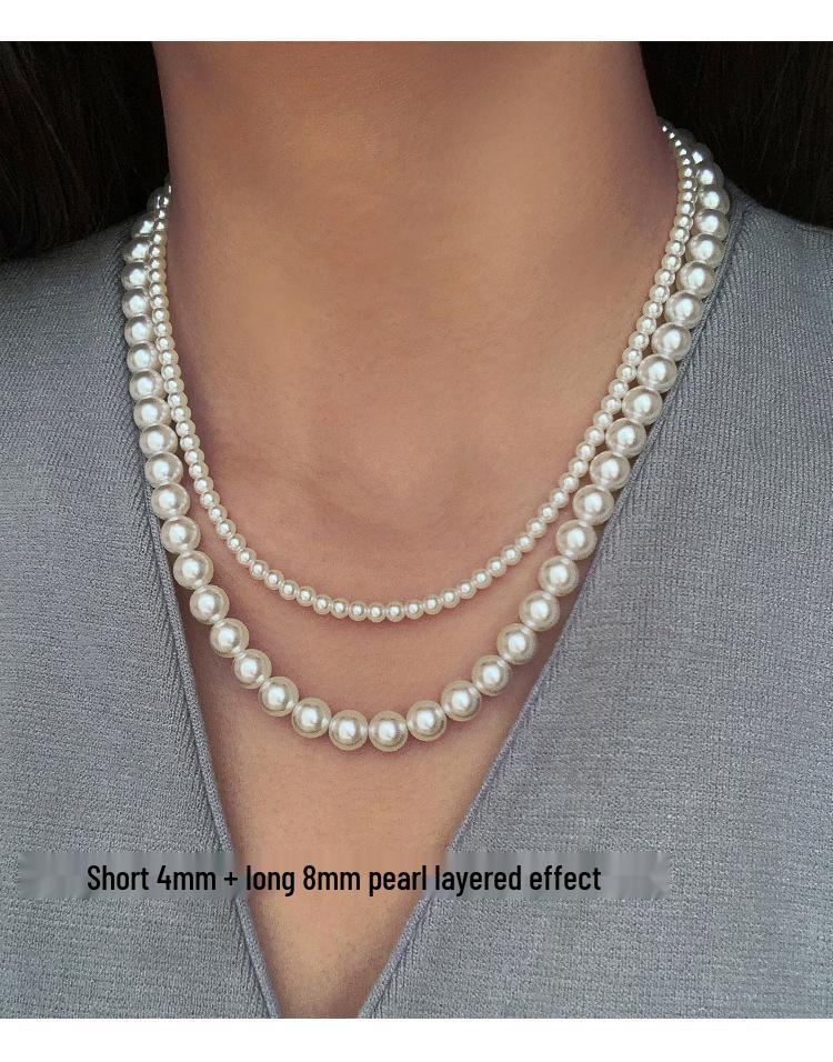 Shi Jia 2025 Женское роскошное многослойное колье-чокер из микро-жемчуга