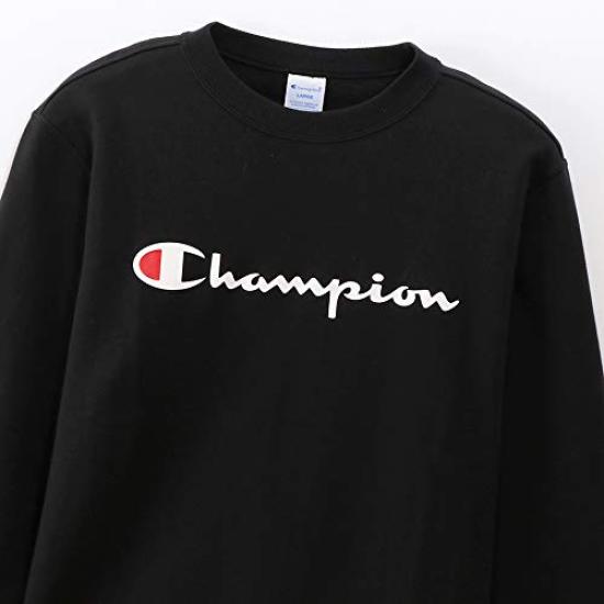 SWEATSHIRT Long Script Logo Crew Neck M [Champion] (Old Model) Sweatshirt, Sleeve, Print, Sweatshirt, Basic, Men's, Black,