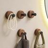 Simple Solid Wood Hook Walnut Key Decorative Towel Holder Hook Wall Mounted Hooks Storage Rack For Bathroom Kitchen