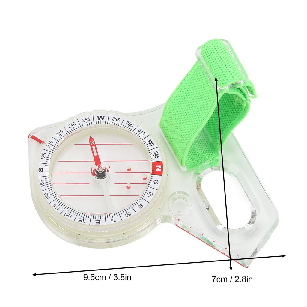 Orienteering Thumb Compass Clear Scale ABS Multifunctional Backpacking Compass with Luminous Points for Adventure Camping X 7cm BiKING! Compass, 9.6
