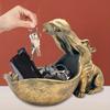 1pc Unique Hippopotamus Statue Storage Resin box,Funny Candy Dish&Key&Wrist Watch Bowl For Big Mouth Sculpture Office&Home Table Art Decor.