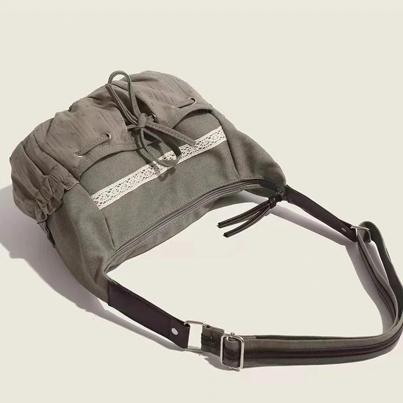 Милые крутые холщовые сумки через плечо с бантом, женские винтажные шикарные повседневные сумки через плечо, женская сумка-мессенджер в стиле ретро Bolsos