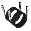 XLR Cable FIBBR Microphone Cable Nylon Braided XLR Male To Female Heavy Duty Balanced Mic Cord Compatible with System Etc Pack, Preamp/Speaker (5M, 2)