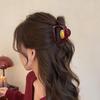 High-End Retro Red Shark Hair Clip - Autumn/Winter 2024 Ponytail Accessory