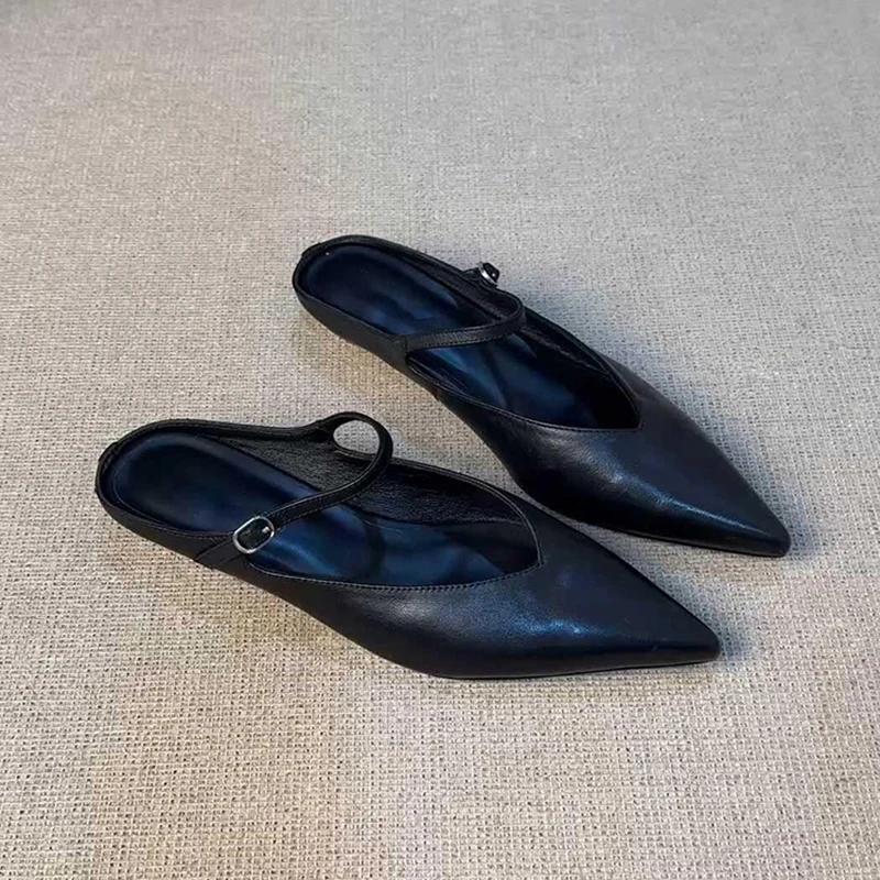 Летние женские мюли-шлепанцы с закрытым носком, модные, неглубокие, слипоны, удобная женская обувь