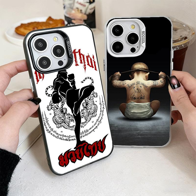 Ударопрочный чехол для телефона Муай Тай Бокс для iPhone 17 Air 16 16E 15 Pro Max 14 Plus 13 Mini 12 Задняя крышка Противоударный Fundas