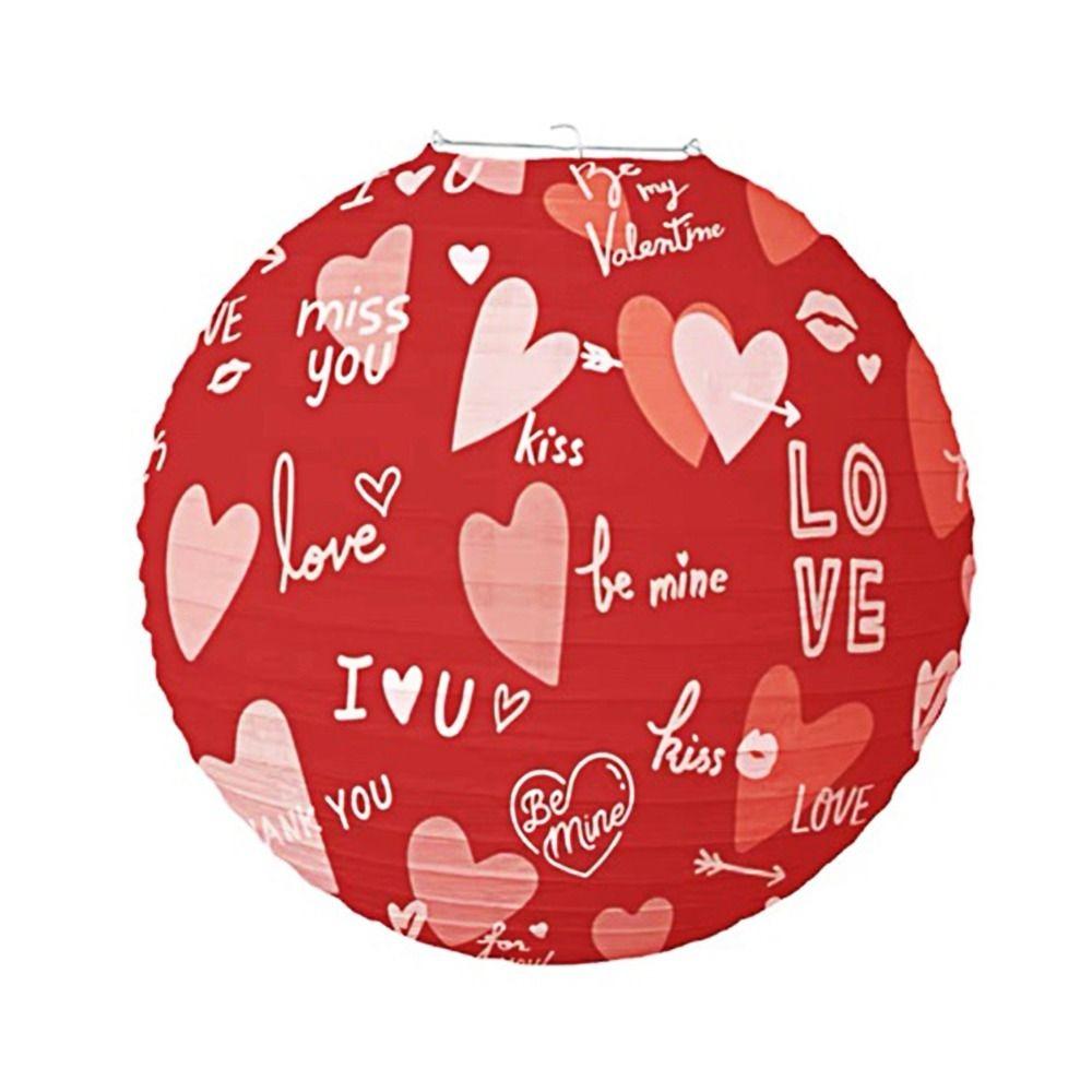 Folding Heart Paper Ball Paper Hanging Lantern Cartoon Valentine's Day Lanterns  Wedding Party