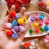 20Pcs Colorful Plush Ball Elastic Girls Hair Bands Kids Ties Ponytail Rubber Bands Headwear Hair Accessories