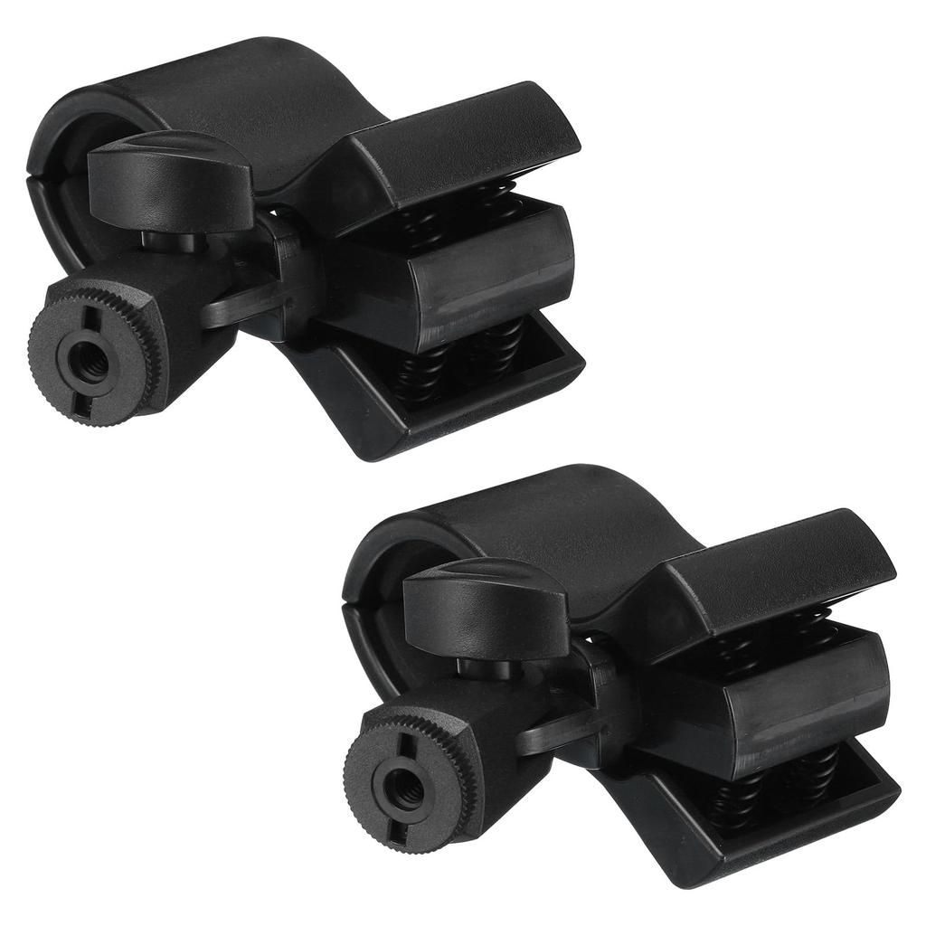 Uxcell Держатель для микрофона, В.Д.. 32 мм - 60 мм Пластиковый интерфейс, Клипса-держатель для микрофона с пластиковым адаптером 1/4" для петличных микрофонов, Черный, Набор из