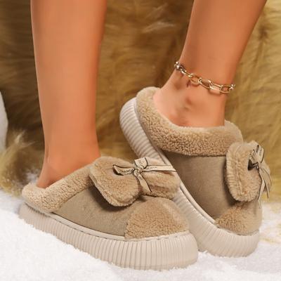Мода 2024 года, новые зимние женские теплые плюшевые хлопковые туфли, домашние плюшевые хлопковые ботинки на толстой подошве, повседневные зимние ботинки на мягкой подошве
