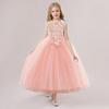 Girls' Mesh Bow Dress with Flutter Sleeves - Fashionable Catwalk Style