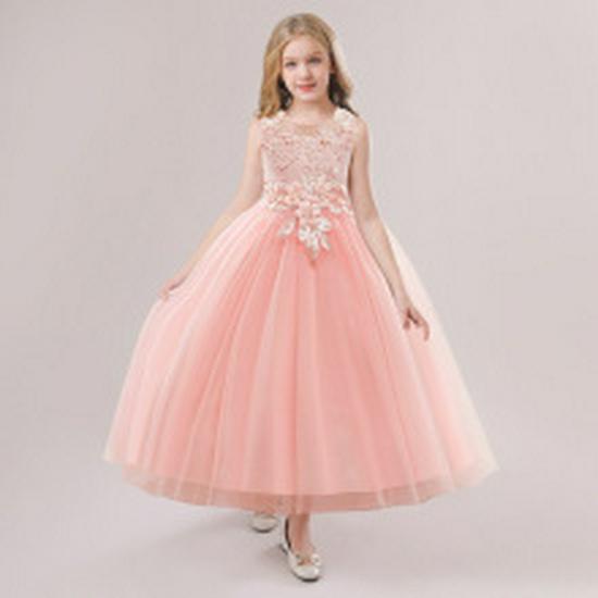 Girls' Mesh Bow Dress with Flutter Sleeves - Fashionable Catwalk Style