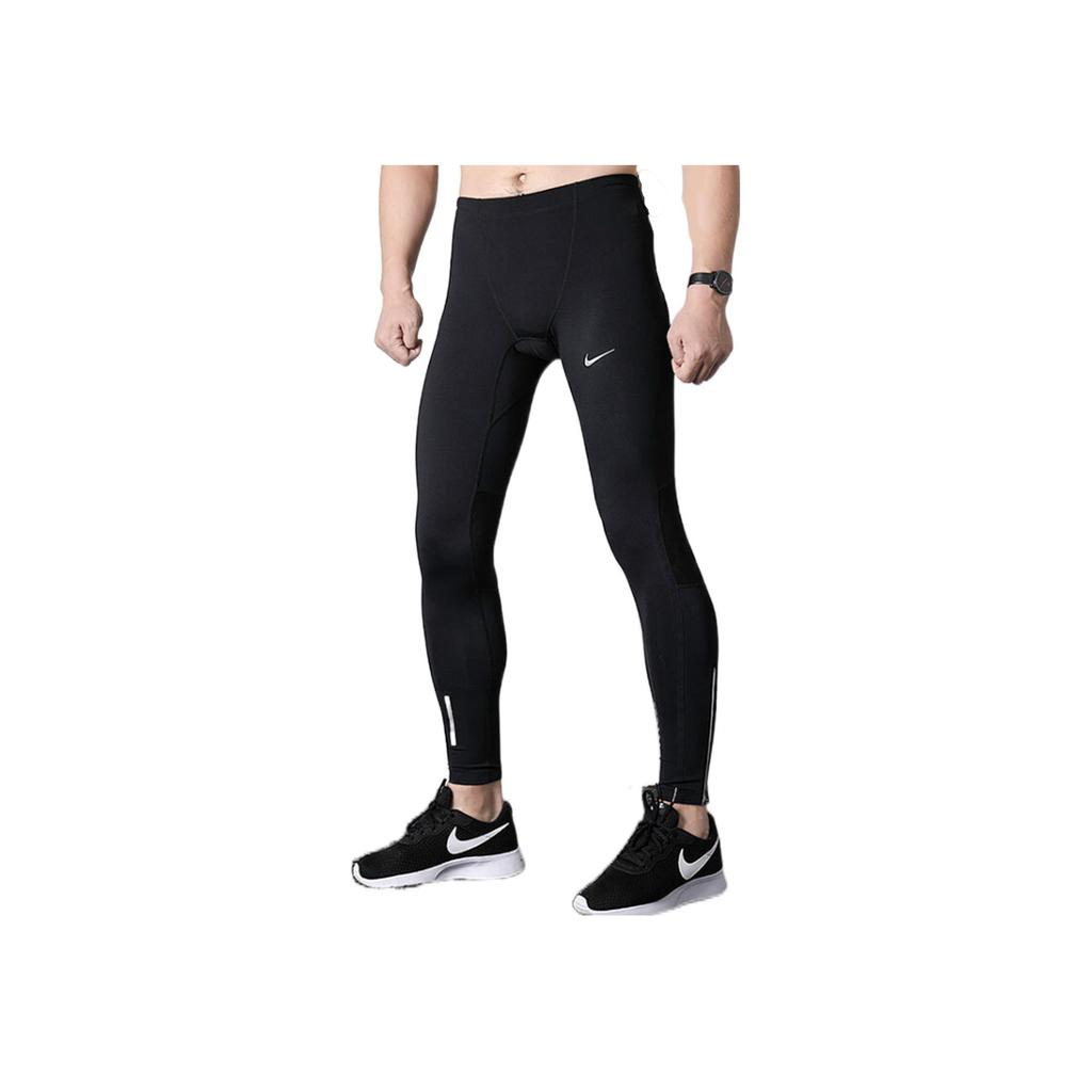 Nike Solid Color Logo Print Slim Fit Elastic Sports Pants Men Bottoms Black 642828-010