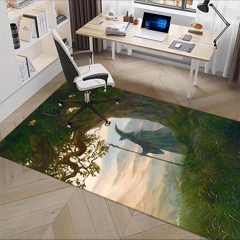 Wizard,Lord of the Rings Polyester Office Carpet Chair Mats, Home Decor Dormitory Floor Protector with Anti-Skid Backing, Large Area Coverag