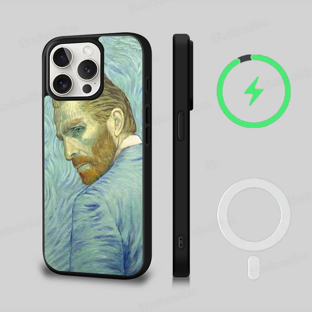 Масляная живопись Ван Гога Чехол для IPhone 17 16 15 Pro Max 14 Plus 13 12 11 Для Magesafe Магнитная Беспроводная Зарядка Обложка
