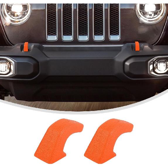 Linskip Tow Hook Covers for 2007-2026 Jeep Wrangler 4XE JL JK & Gladiator JT (Sport Willys Sahara Rubicon) - Rubber Sleeve Protectors for Front
