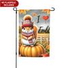 Fall Garden Flag - Double Sided, I Love Fall, Squirrel Autumn Leaves And Pumpkins, Squirrel on Pumpkin Design, Outdoor Yard Lawn Patio Seasonal Decora