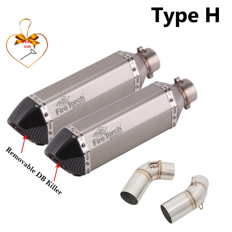For Ducati Monster 659 696 795 1100 Hypermotard 796 2008-2014 Motorcycle Exhaust Escape Link Pipe Carbon Fiber Muffler DB Killer