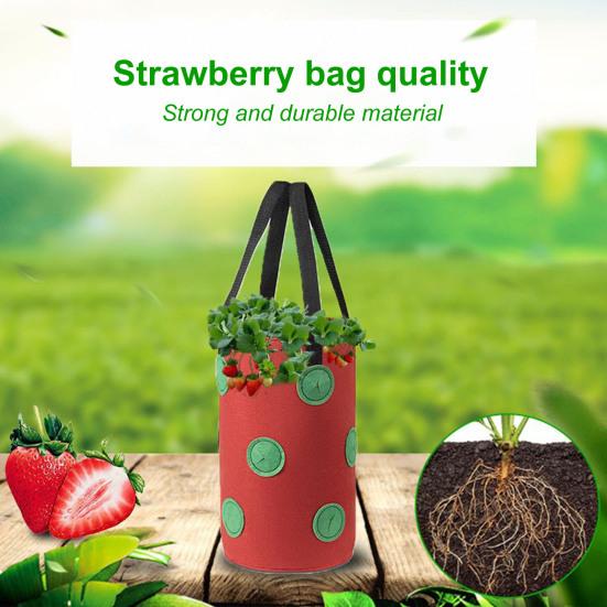 Planting Bag with 13 Holes Not Easy To Deform Breathable Hanging Type Reusable Multifunction Non-woven Fabric Strawberry Grow Bag Garden Supply