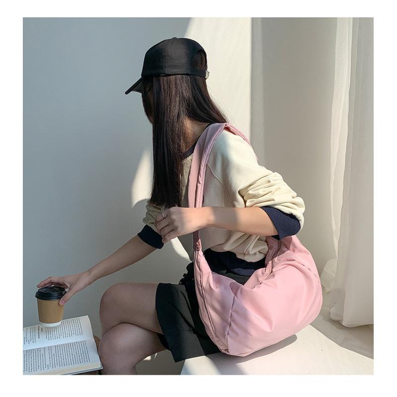 Large-capacity Casual Crossbody Bag, High-end Solid Color Shoulder Bag