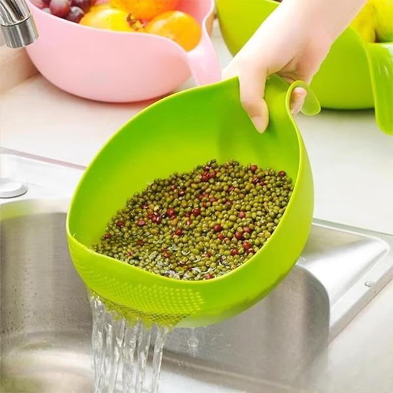 ZISIZ Plastic Rice & Vegetable Strainer Basket with Handle