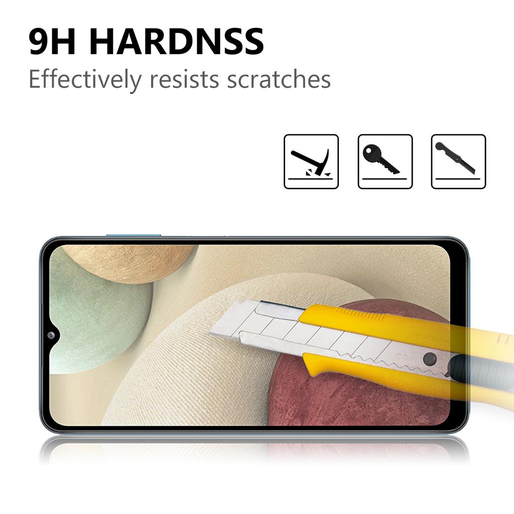 Anti-scratch Shockproof Complete Covering 9H Black Frame Tempered Glass Screen Protector Film (Full Glue) for Samsung Galaxy A12