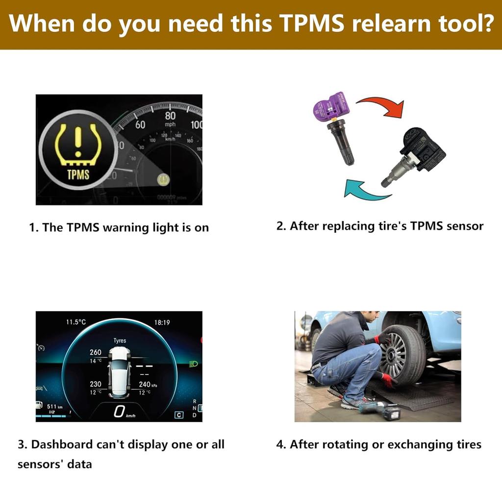 EL-50448 TPMS Relearn Tool Chevy TPMS Reset Tool For Chevrolet Cadillac GMC Buick GM Tire Pressure Sensor Reset Tool Chevy Tire Pressure Monitoring