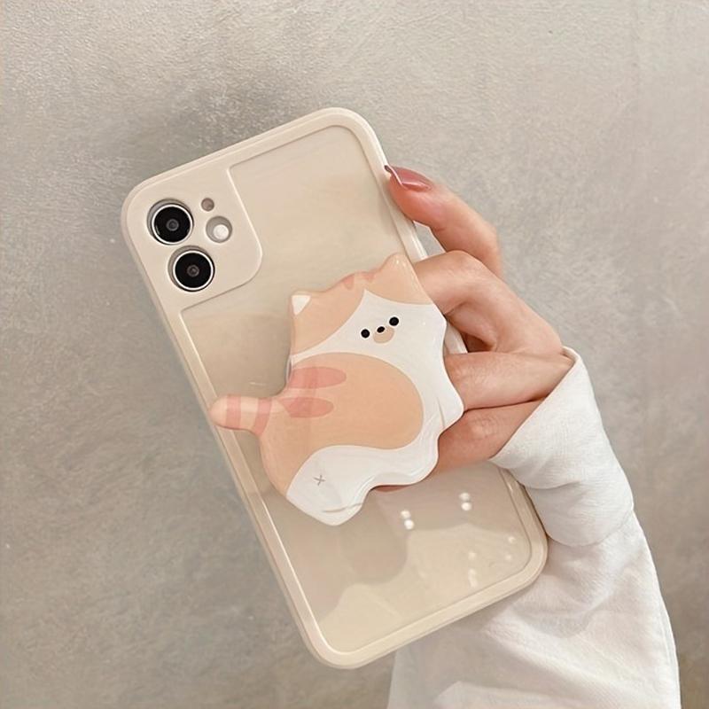 Cute 3D Cat Acrylic Phone Holder Griptok Support For IPhone Samsung Xiaomi Korean Kitten Grip Tok Folding Finger Stand Socket