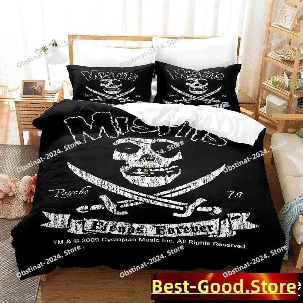 3D The Misfits Гленн Данциг Комплект постельного белья Принт одиночный Одеяло Покрывало Пододеяльник Наволочка 3 предмета Детский Взрослый Размер
