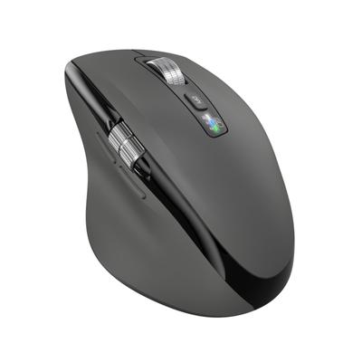 Беспроводная Bluetooth-мышь INFINMIND с быстрым DPI, боковой кнопкой для большого пальца, серая, Переключение, Прокрутка, Многоустройственная и Совместимая, Эргономичная, Бесшумная,