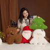 Christmas Plush Cushion With Santa Claus Snowman Reindeer For Festive Sofa Decor