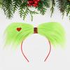 Рождественский ободок для волос с зеленым пушком, легкий праздничный ободок, универсальный аксессуар для волос для косплея