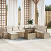 VidaXL 9-Piece Garden Lounge Set with Beige Cushions In Poly Rattan 3349237