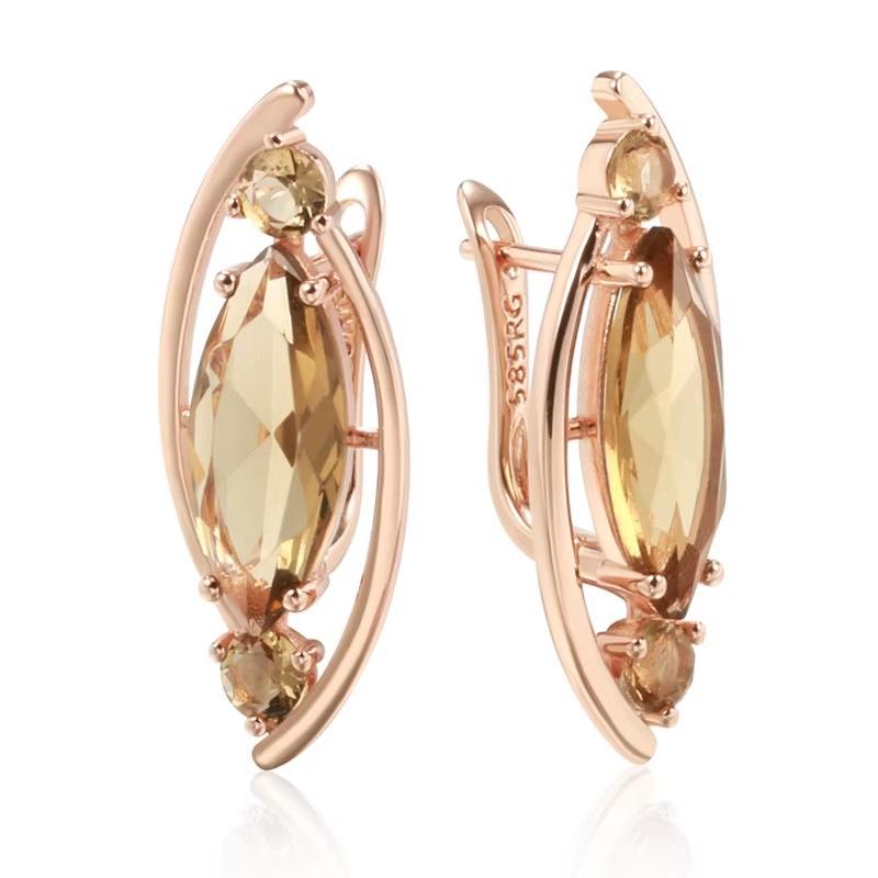 Ins Cold Style Rose Gold Heart-Shaped Hollow Earrings for Women