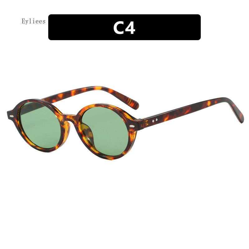 Винтажные овальные солнцезащитные очки Женские Роскошные Дизайнерские Маленькие Овальные Солнцезащитные Очки Ретро Мужские Заклепки Солнцезащитные Очки Oculus роскошный дизайнер