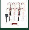 Outdoor Holiday Solar Candy Cane Star Lights for Garden