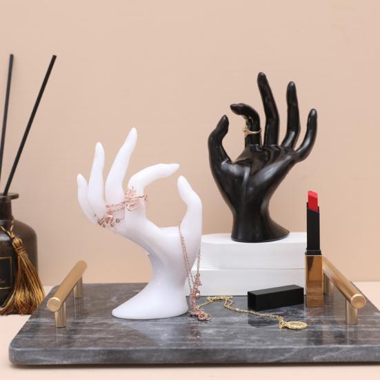 OK Жест Держатель для ювелирных изделий в форме руки Современный сверхмощный пластиковый настольный ожерелье Кольцо Браслет Органайзер для шоу Стойка-стойка