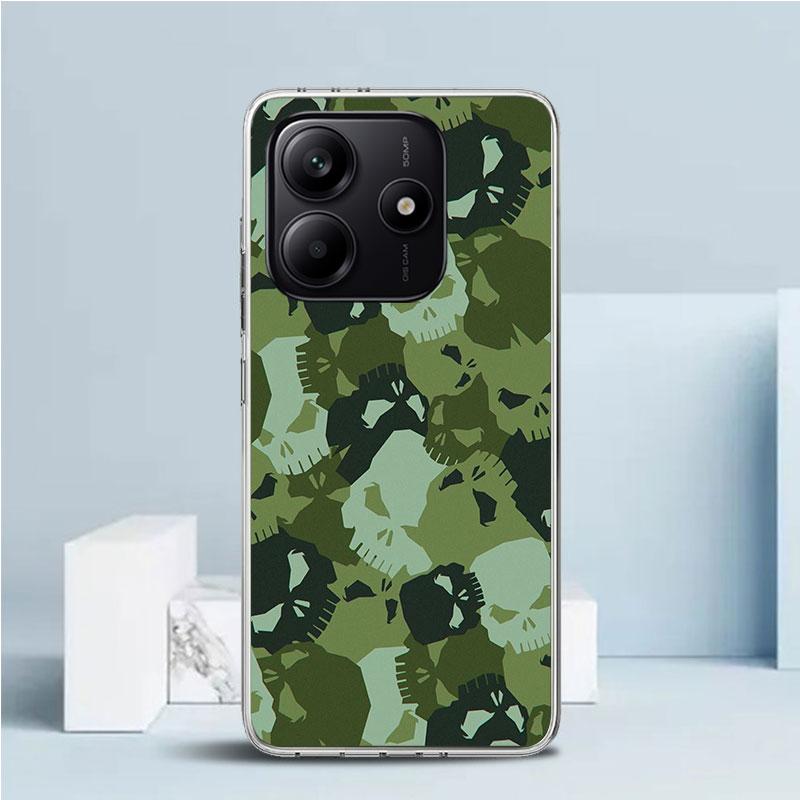 Camouflage Military Soft Cover for Xiaomi Redmi Note 15 14 13 12 Pro Plus Phone Case 14S 11S 11T 11E 10S 10 4G Pattern Shell Red