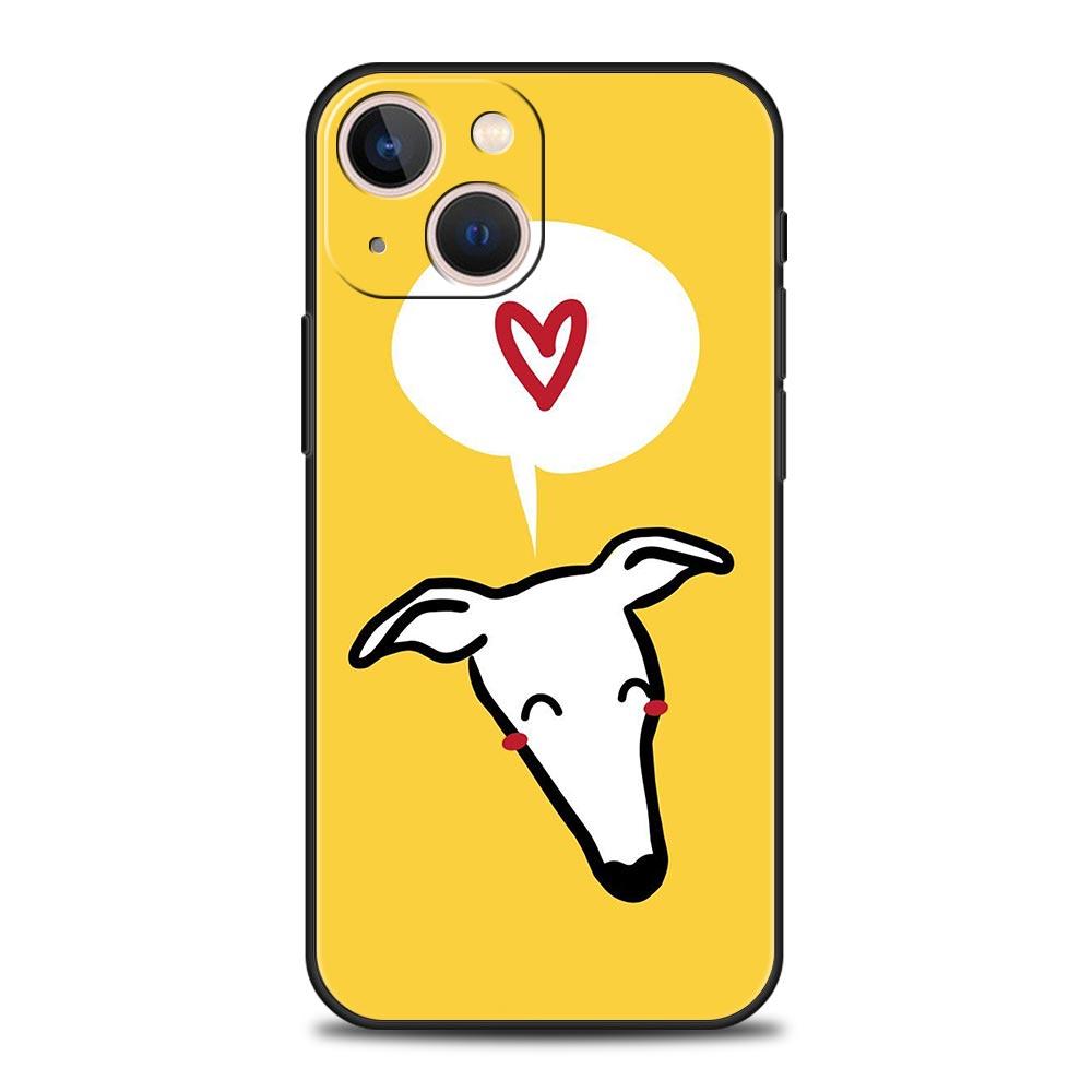 Galgo Greyhound Dog Phone Case For iPhone 17 16 15 Pro Max 11 12 13 14 7 8 Plus SE 2020 X XR XS Cover Soft Black