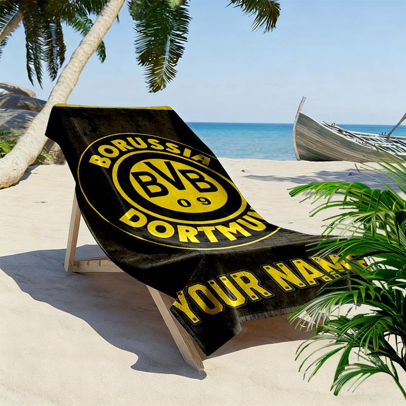 Custom Name Dortmund Print Beach Towel, Large Soft Quick Dry Towel for Beach Camping Swimming_xia