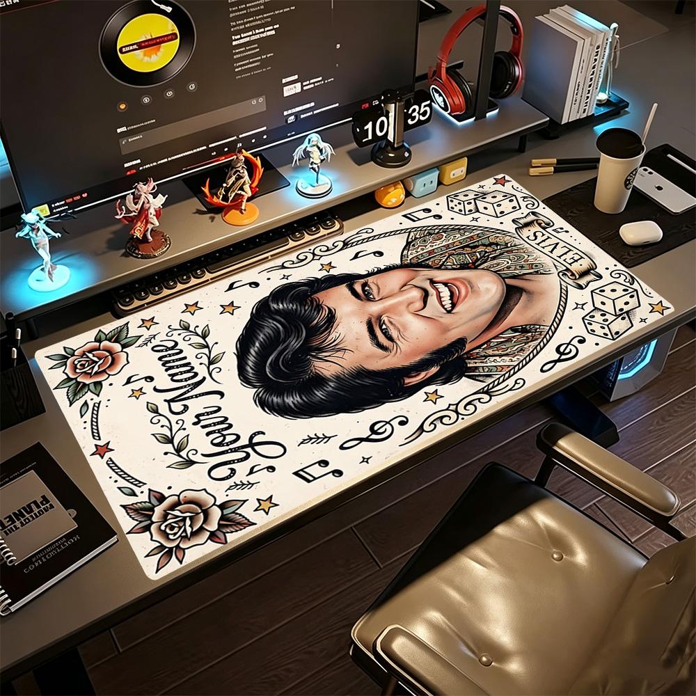 Elvis Presley Customize Text Mouse Pad Keyboard Pad Computer Desk Mat Non-Slip Rubber Bottom Office Desk Accessory