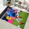 Blue Jersey Football Player Match Scene Print Rug, Non Slip Floor Mat for Living Room Bedroom Home Decor