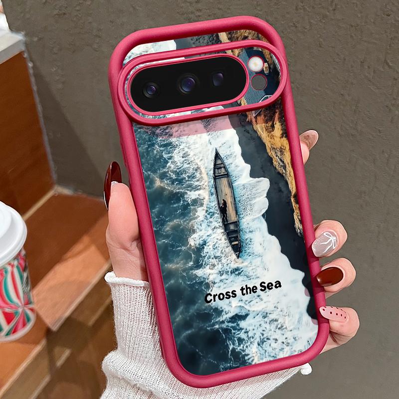 Модный матовый чехол для телефона с морским узором для Google Pixel 9 Pro XL 8 Pro 8A, защита объектива, мягкий противоударный бампер из ТПУ