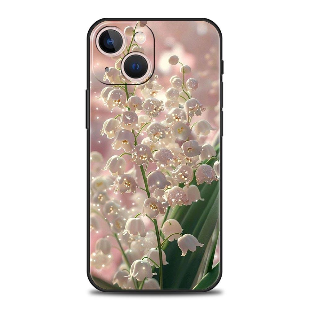 Прозрачный цветочный чехол-бампер Ландыш для iPhone 17 16 15 14 13 12 Pro Max 11 Pro Max 17 AIR Plus Мягкий ТПУ Корпус Сумки