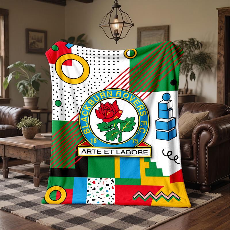 Blackburn Rovers Football Print Flannel Blanket Soft Warm Sofa Bed Throw Blanket For Home Office Bedroom