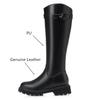 High Boots Female Genuine Leather  Winter Wool Warm Women's Long Boots Large Size Riding Boots Women