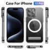 New Phone Case Creative Magnetic Transparent Bracket Multifunctional Phone Case Four Corner Anti Drop for Apple Phone Case
