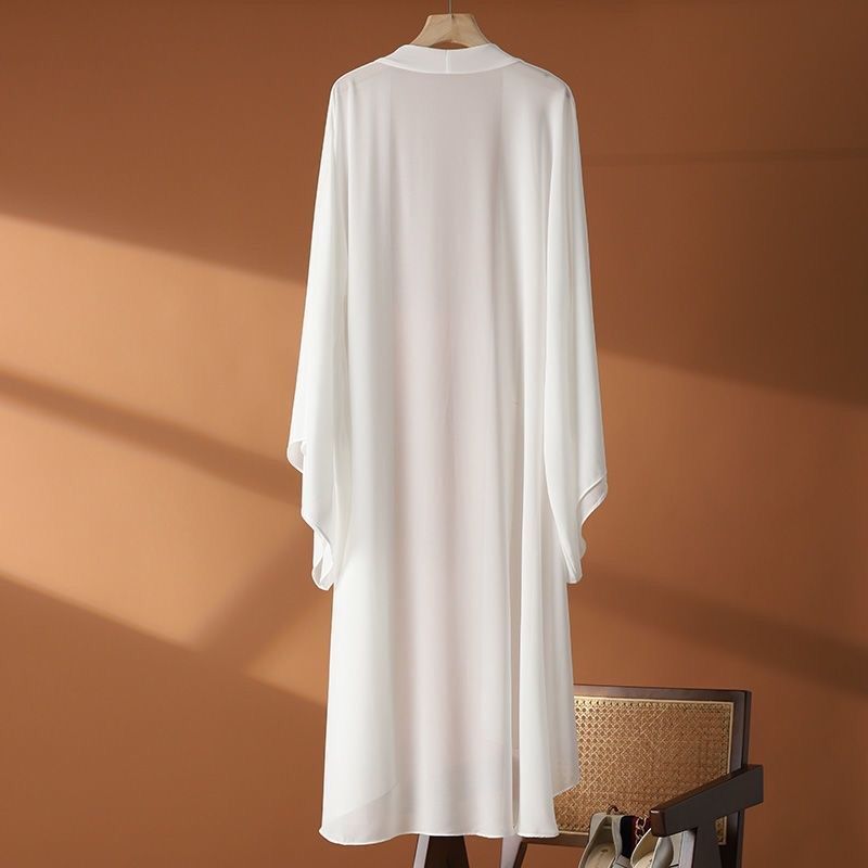 Летние женские солнцезащитные рубашки кардиган длинная шифоновая блузка рубашка женская шаль женская верхняя одежда женское свободное тонкое пальто куртка